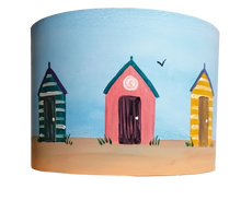 Load image into Gallery viewer, Beach Huts Cylinder Lampshade
