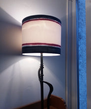 Load image into Gallery viewer, Stripe Blue/Burg Cylinder Lampshade
