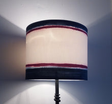 Load image into Gallery viewer, Stripe Blue/Burg Cylinder Lampshade
