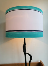 Load image into Gallery viewer, Stripe Mint/Blue Cylinder Lampshade

