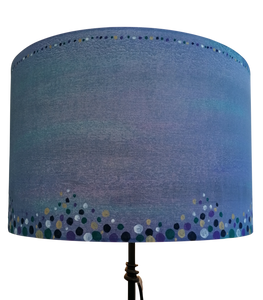 Dots/Marble Blue Cylinder Lampshade