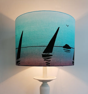Boat Silhouette Cylinder Lampshade