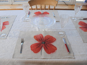 Poppy Linen Placemat / Napkin