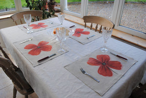 Poppy Linen Placemat / Napkin