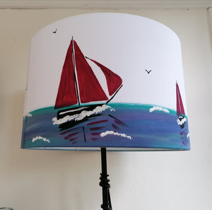 Red Sails Lighthouse Cylinder Lampshade