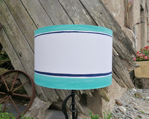Stripe Mint/Blue Cylinder Lampshade