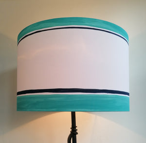 Stripe Mint/Blue Cylinder Lampshade
