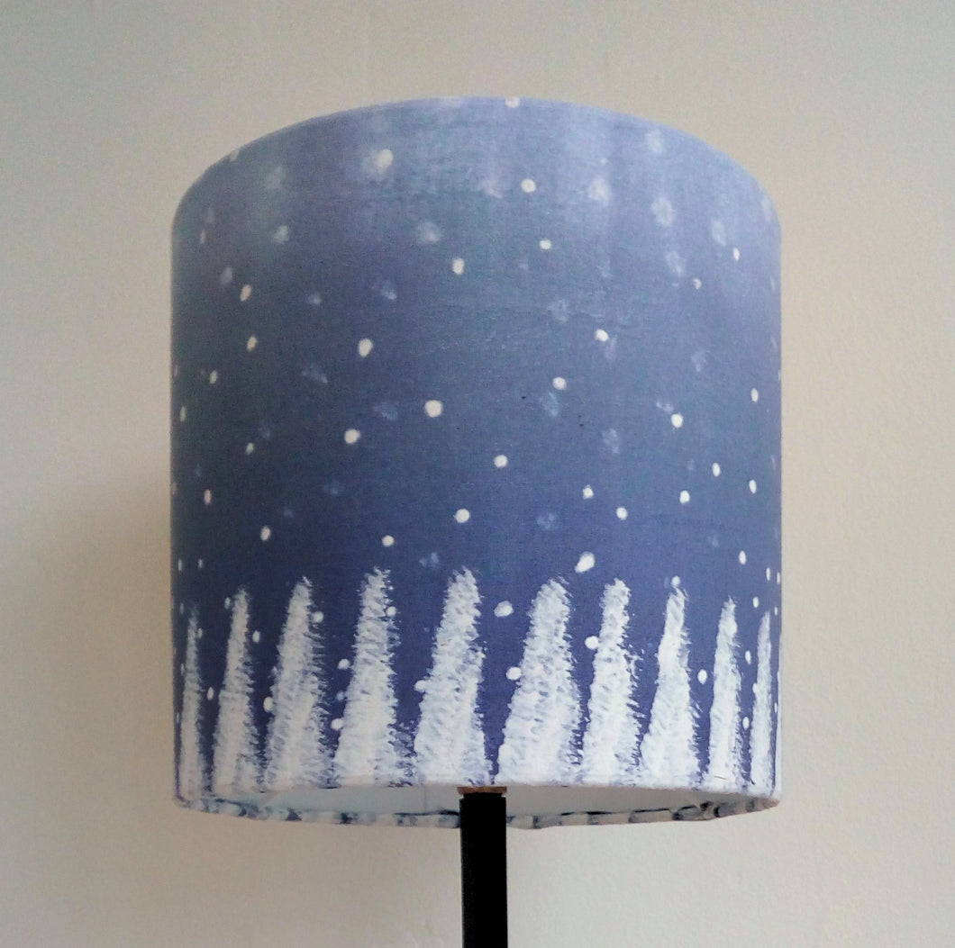 Blue Christmas Cylinder Lampshade