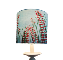 Load image into Gallery viewer, Crocosmia Blue Cylinder Lampshade
