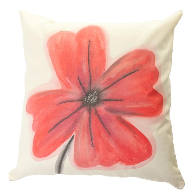 Poppy Handpainted Cushion