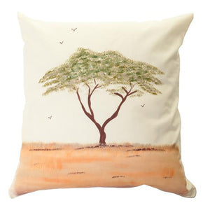 Acacia Tree Handpainted Cushion