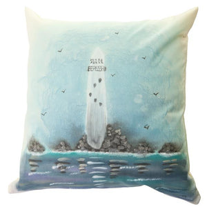 Fastnet Lighthouse Handpainted Cushion