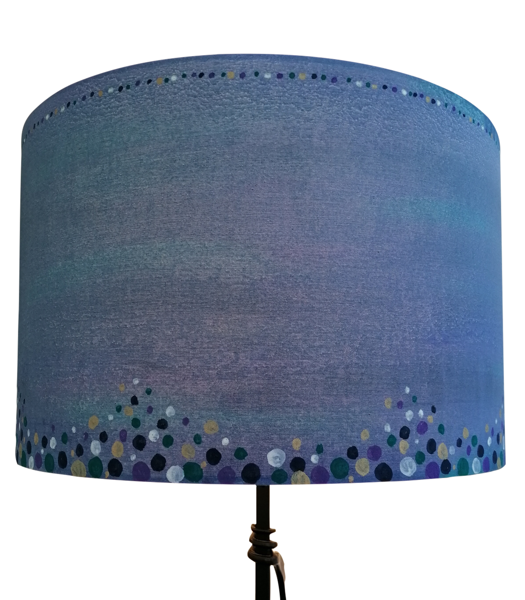 Dots/Marble Blue Cylinder Lampshade