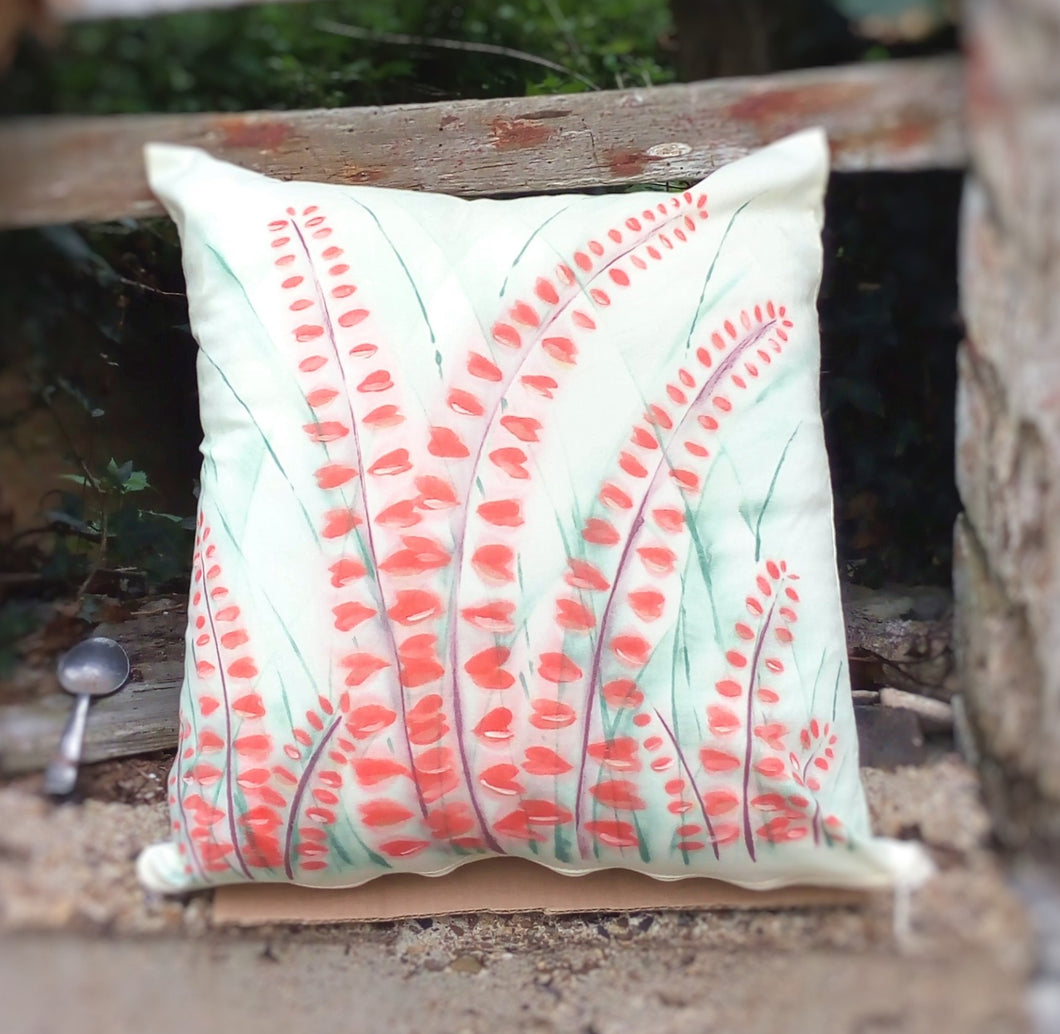 Crocosmia Handpainted Cushion