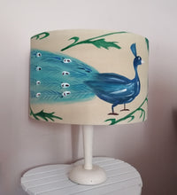 Load image into Gallery viewer, Peacock Cylinder Lampshade
