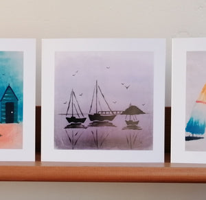 Sunset Boats Card