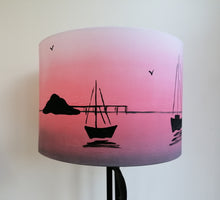 Load image into Gallery viewer, Sunset Boats Cylinder Lampshade
