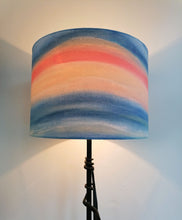 Load image into Gallery viewer, Wave Blue/Peach Cylinder Lampshade
