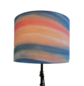 Wave Blue/Peach Cylinder Lampshade