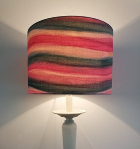 Wave Red/GreyGreen Cylinder Lampshade