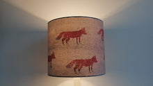 Load and play video in Gallery viewer, Fox Linocut Cylinder Lampshade
