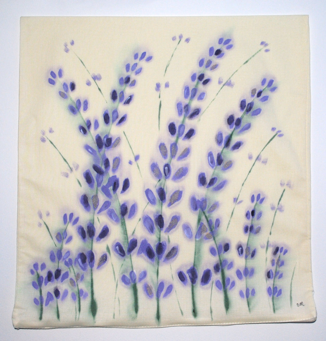 Lavender Handpainted Cushion