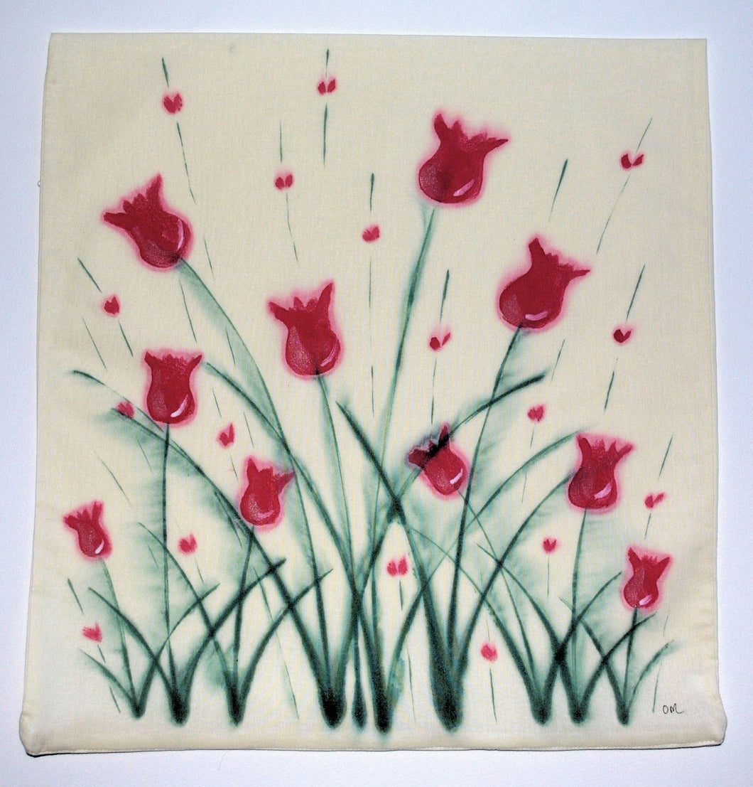 Tulip Handpainted Cushion